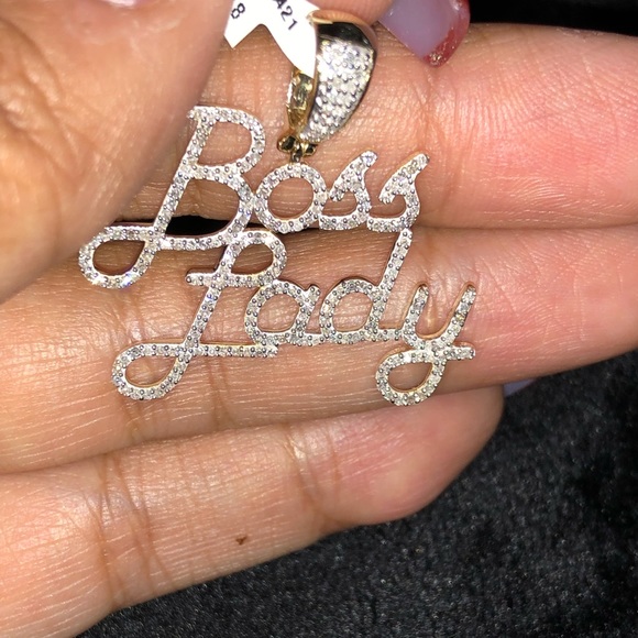BOSS LADY 10KT REAL Gold Certified Diamond Pendant - Picture 5 of 5